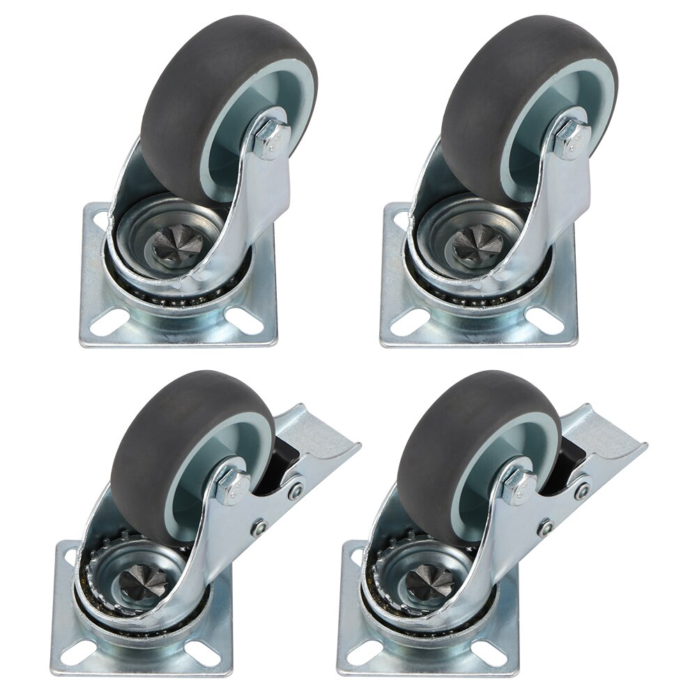 4 stk/ sett transporthjul svingbare hjul 2 med brems møbelhjul kraftige hjul 5cm
