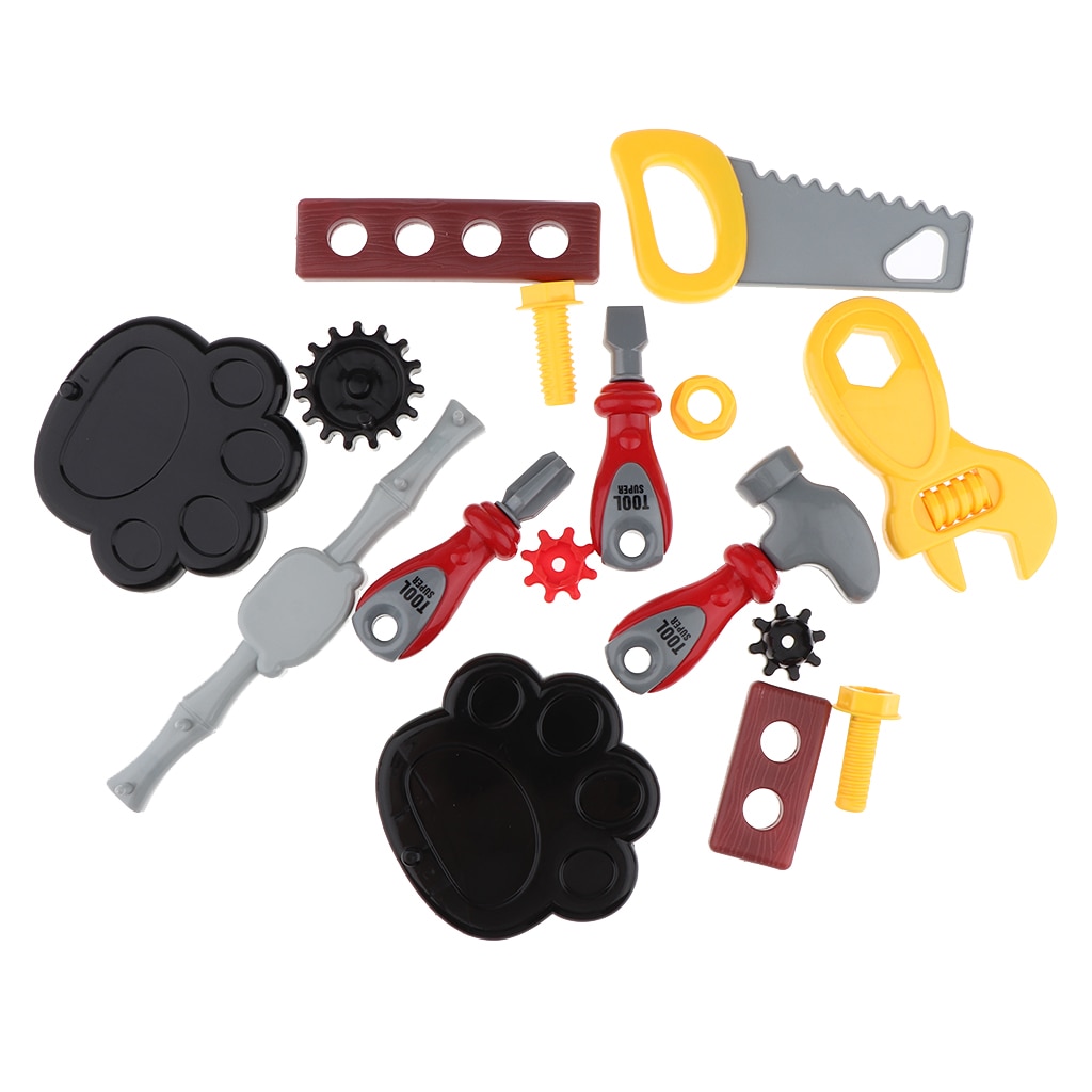 MagiDeal 14 Pieces Pretend Play Tools Box Set Toy for Kids Toddlers Boys