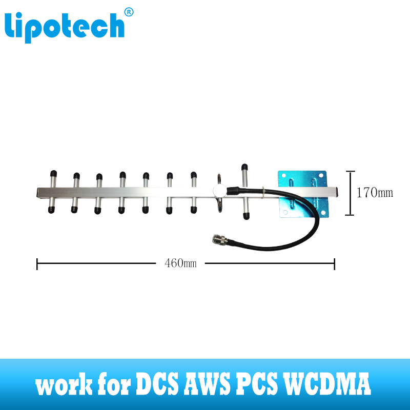 lintratek 13dBi 3G 4G Yagi outdoor antenna lte dcs wcdma external antenna signal booster with N female suit for repeater amplifi