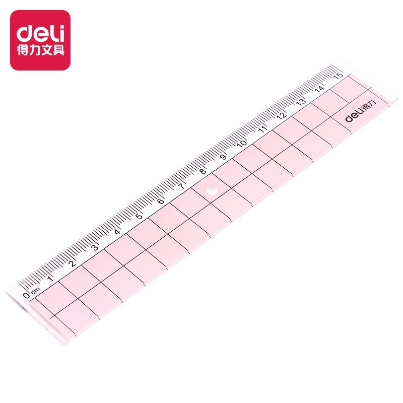 Deli 71991 Transparent Plastic Ruler Primary School student Stationery Junior High School 15cm Regla Regle Ruller Drawing Ruler