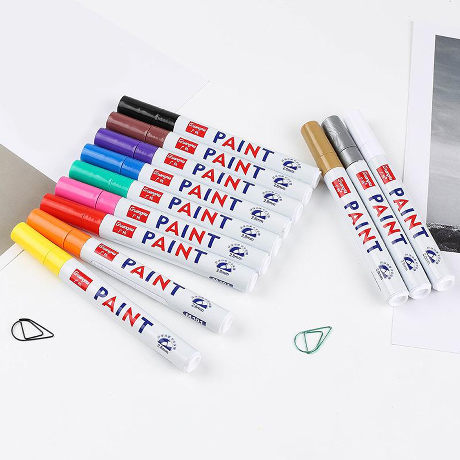 Waterdicht Acryl Verf Pennen Metallic Markers Pen Voor Schilderen Op Rock Mok Cups