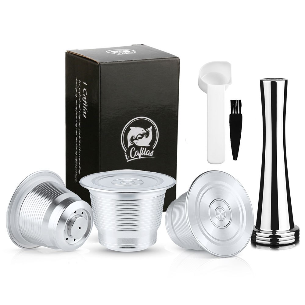 Icafilas Voor Nespresso Capsule Herbruikbare Espresso Staal Koffie Pod Filters Voor Mini C30 D30 &amp; Pixie Koffiezetapparaat: 3capsule-1t