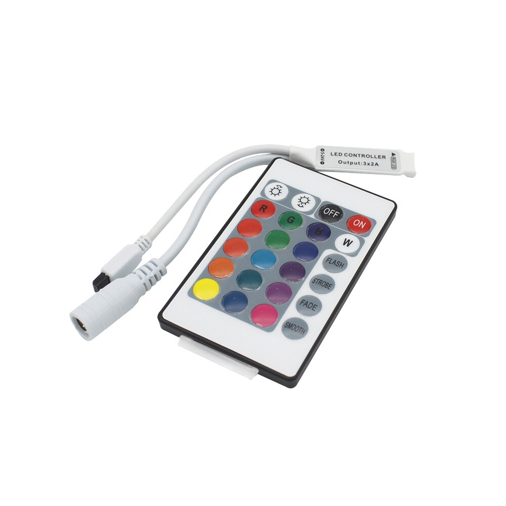 12V 3/10/11/17/20/24/44 Key Controller Mini IR RF Remote RGB Single Color LED RGB Controller For 3528 5050 LED Strip Controller: MINI 24Key RGB IR