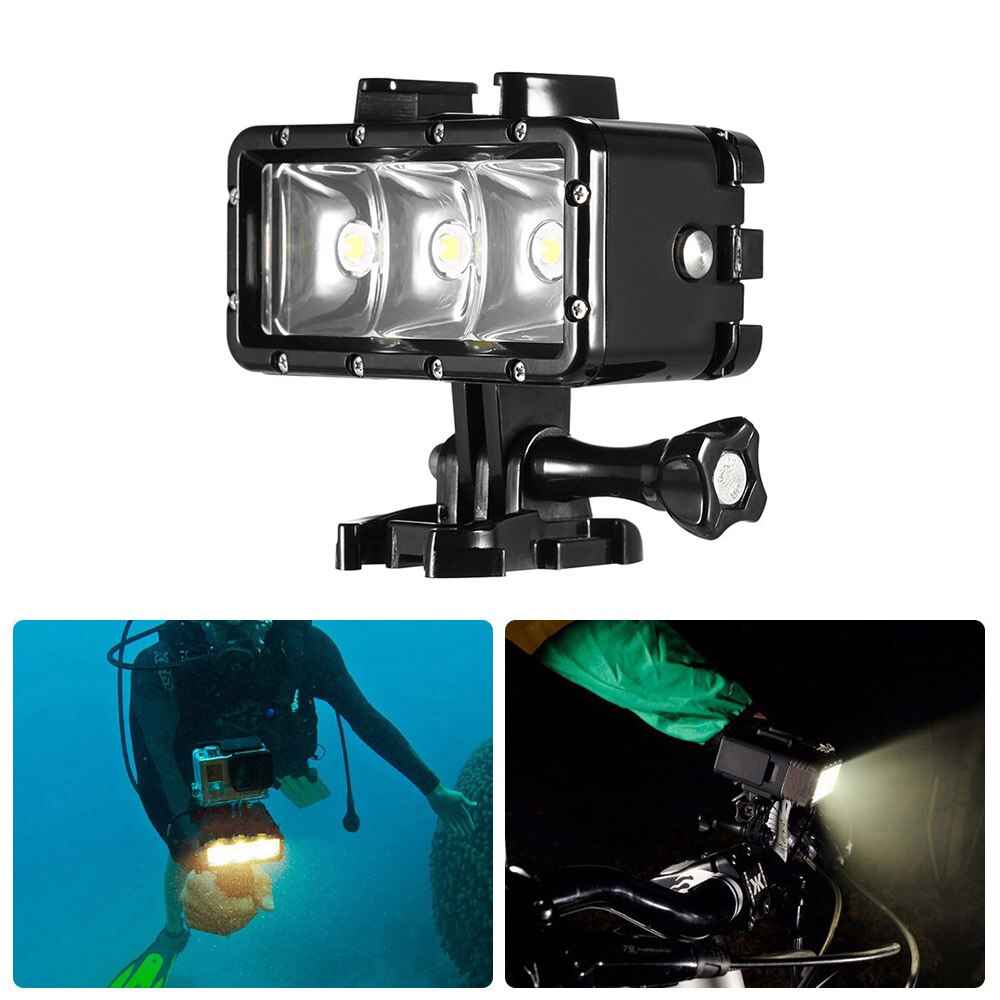 SCHIEßEN XTGP253 LED Tauchen Licht Lampe 3 Beleuchtung Modi 30m Eingebaute Wasserdichte Akku für GoPro Hero SJCAM Yi