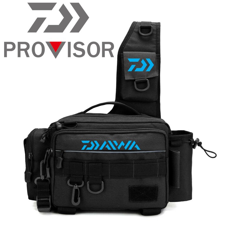 Daiwa Multifunctional Fishing Tackle Bags Single Shoulder Crossbody Bag Waist Pack Fish Lures Gear Utility Storage Fishing Bag: 801