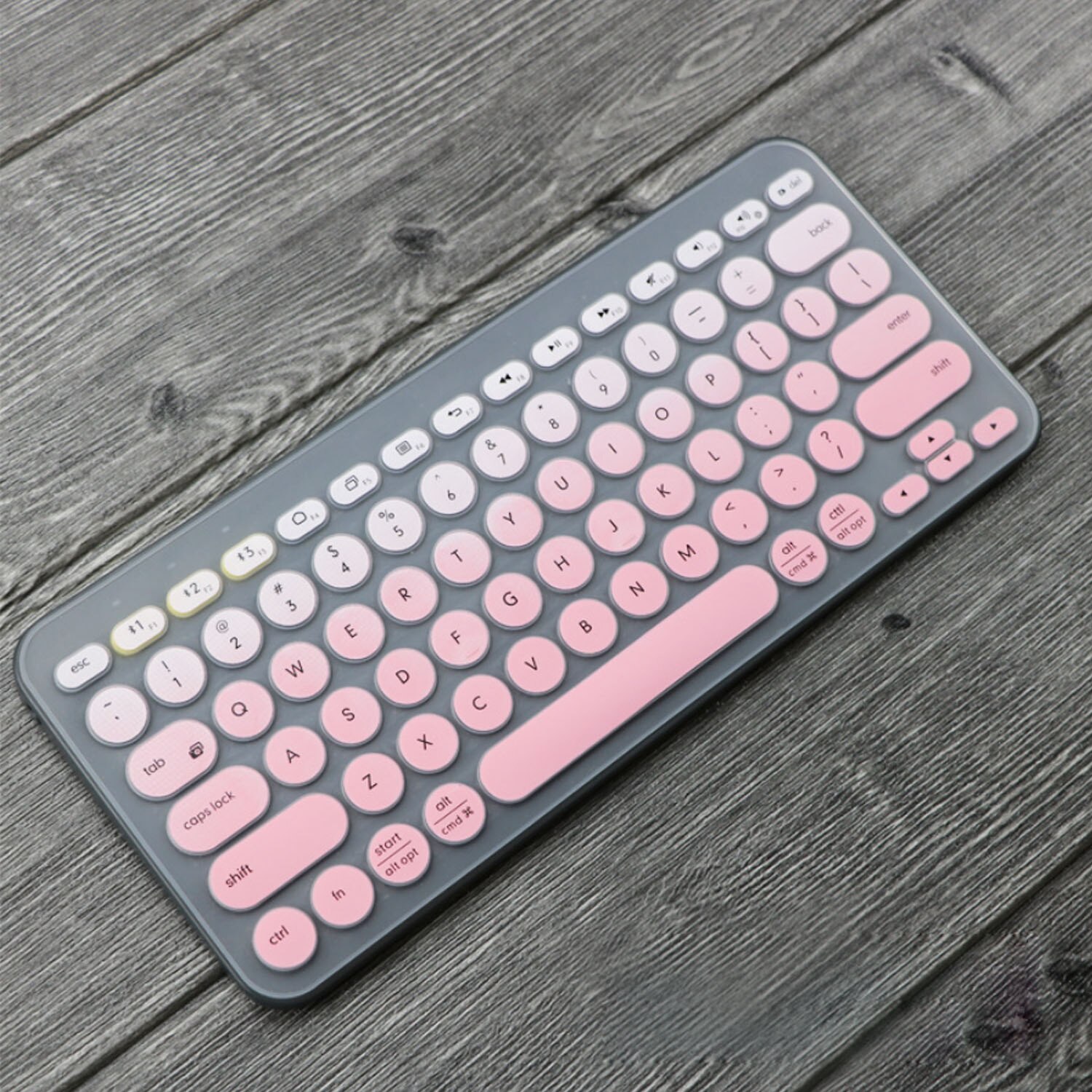 Besegad farverig laptop silikone tastatur cover hud klistermærke beskytter til logitech  k380 bluetooth tastatur