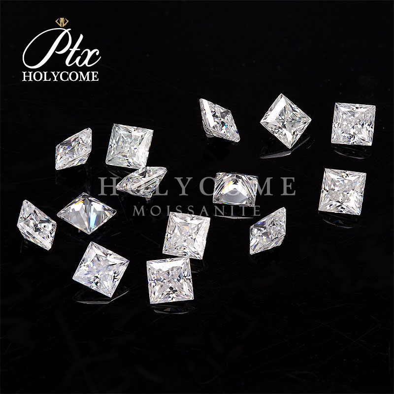 Moissanita sintética suelta para fabricación DE joyas, forma DE princesa, Color blanco claro, 5x5MM
