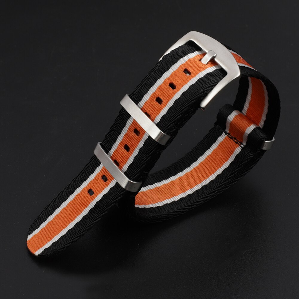 På niveauet blødt bærende urrem 22mm nato-rem nylon urrem armbåndsur tilbehør til omega james bond 007 # e