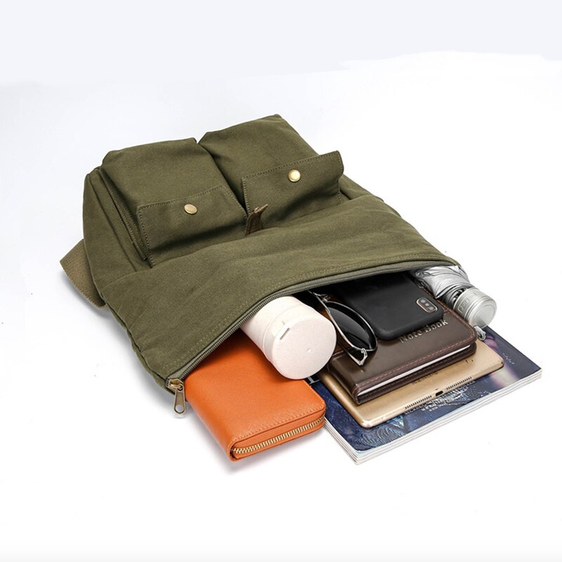 Stijlmerk heren enkele schoudertas effen kleur canvas heren messenger bag koreaanse stijl heren vrijetijdstas