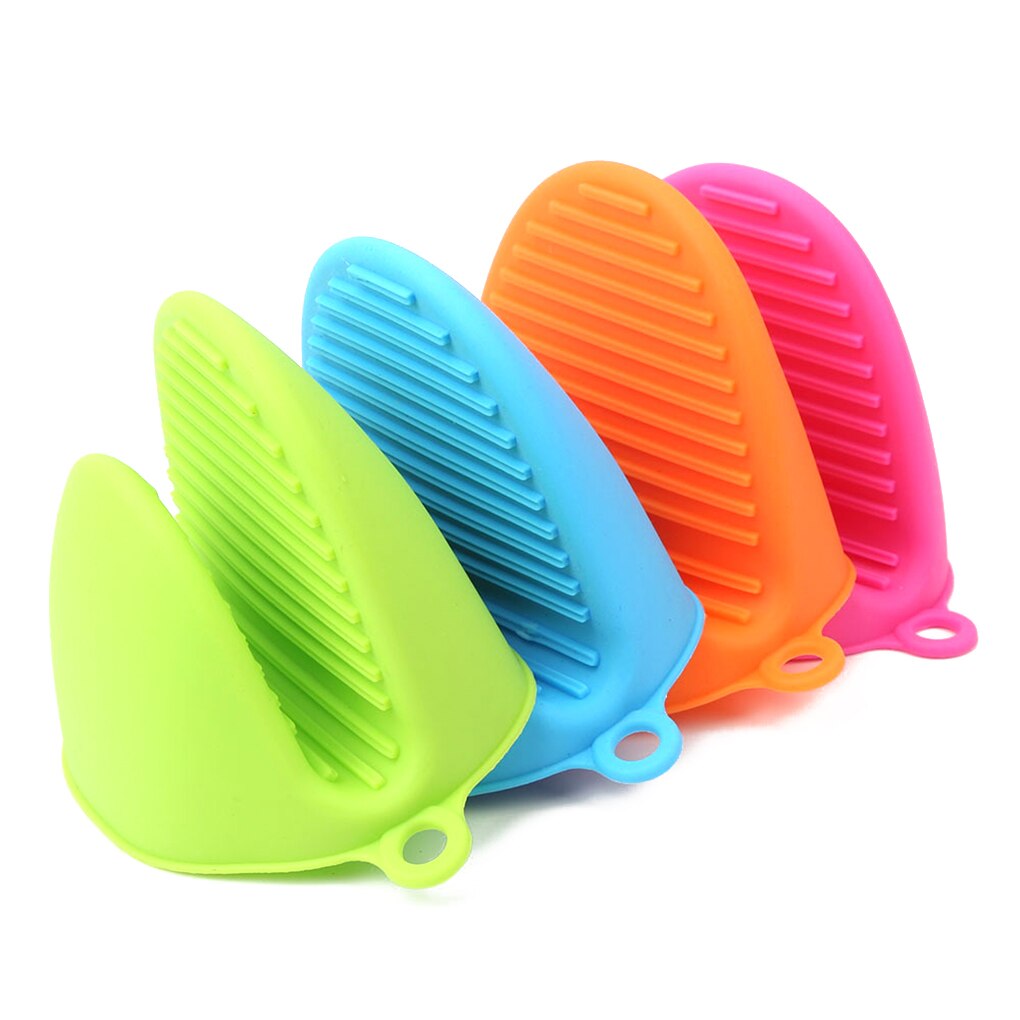 Kitchen Heat Resistant Silicone Glove Microwave Oven Mitts Anti-slip Anti Scald Hand Clip Cooking