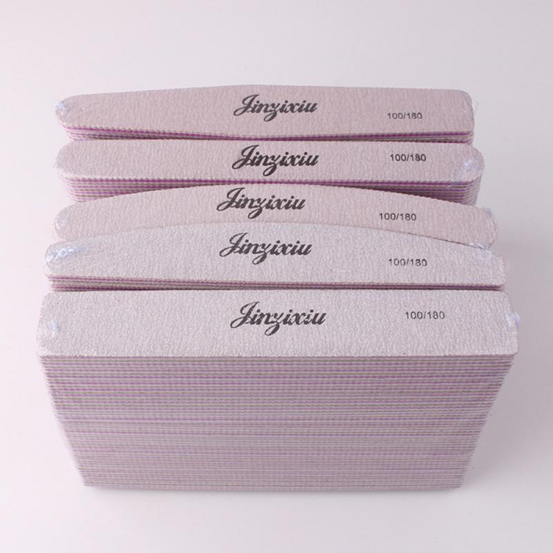 5PCS Nail File Two-sided Polishing Nail File 100/180 Grit Pink Emery Board Five Shapes With Toothed 5Shapes To Choose