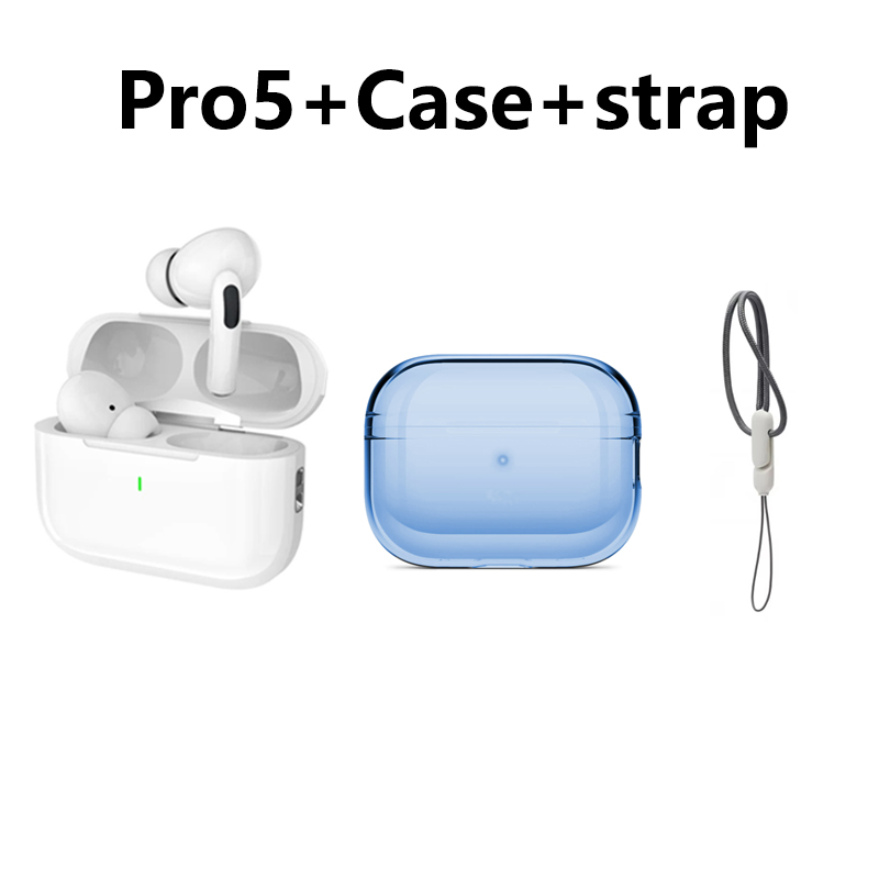 Originale pro 5 tws max trådløse bluetooth-øretelefoner med etui ørepropper støydempende headset for iphone og android-hodetelefoner: Gul