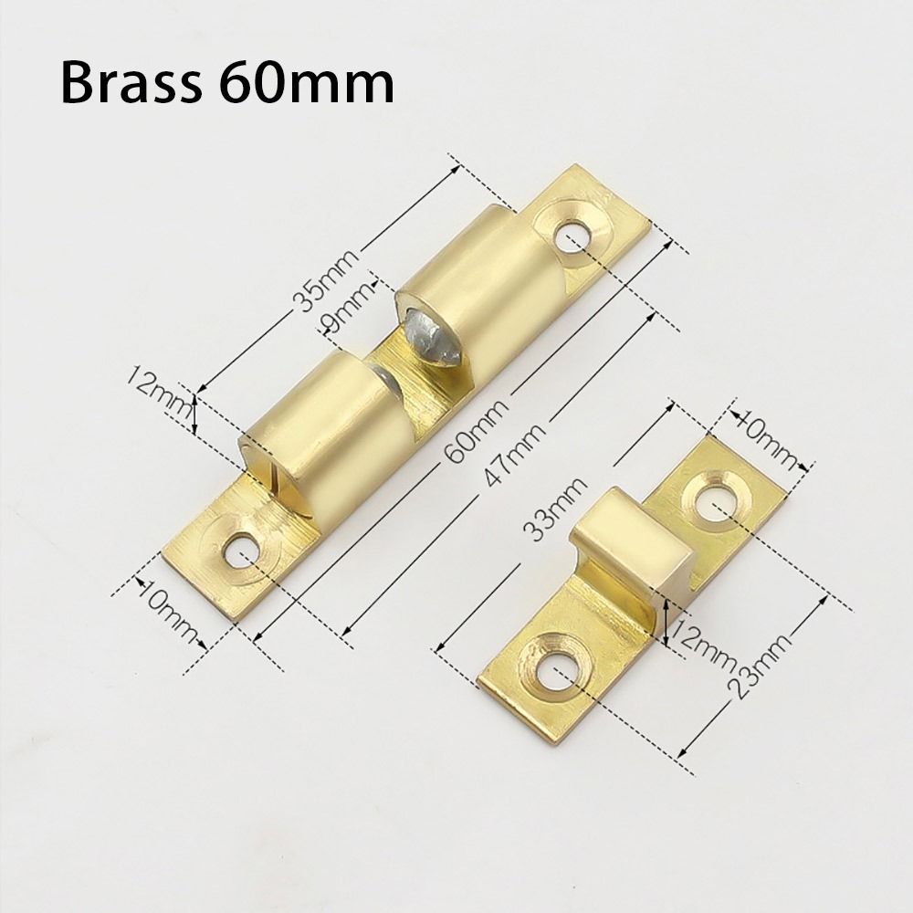 1 stk. dobbelt fjederstål kuglelås 40/50/60/70mm messing kobber dørfang dæmper buffer skab spænding lås dør kofanger