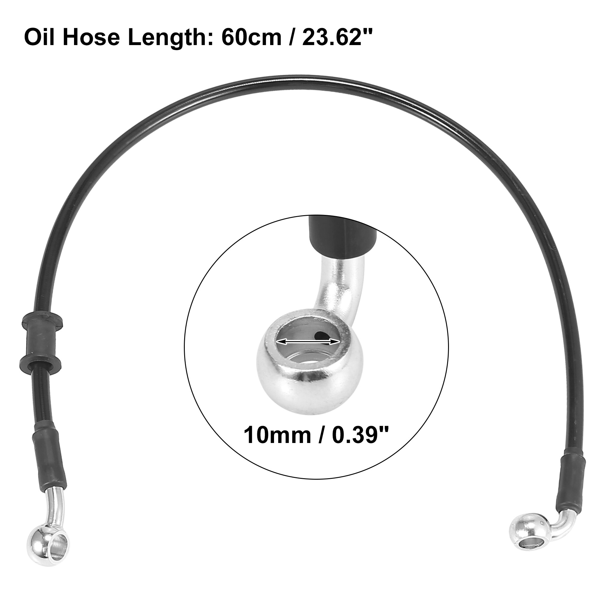 Motoforti-Tubo de manguera de aceite para embrague de freno de motocicleta, manguera trenzada de acero inoxidable, reforzada, hidráulica, Universal, 40cm: 60cm