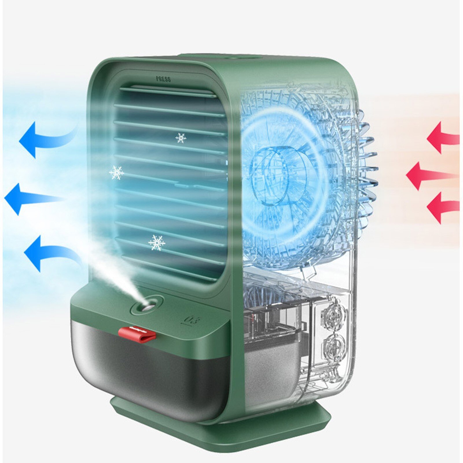 USB Portable Air Cooler Fan Air Conditioner Night Light Desktop Air Cooling Fan 3 in 1 Refrigeration Humidification Purification