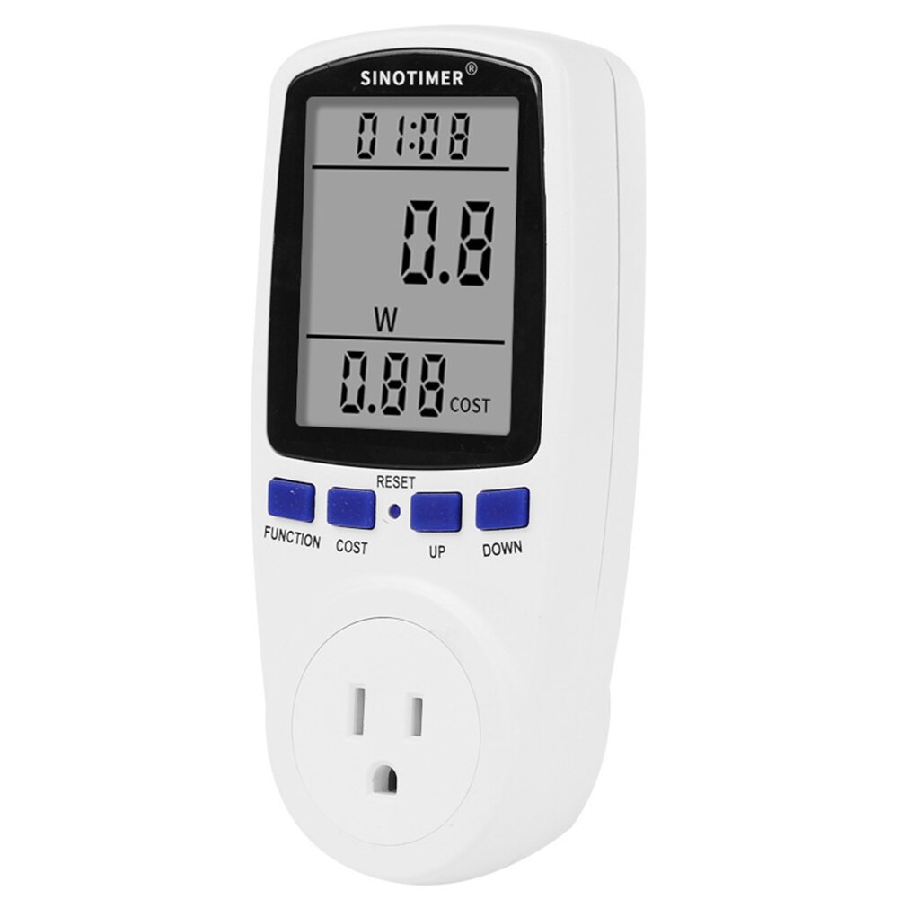 Elektrisitet digital monitor meter stor lcd display analysator husholdning intelligent digital spenning wattmeter overvåking socket: Us plug 110v