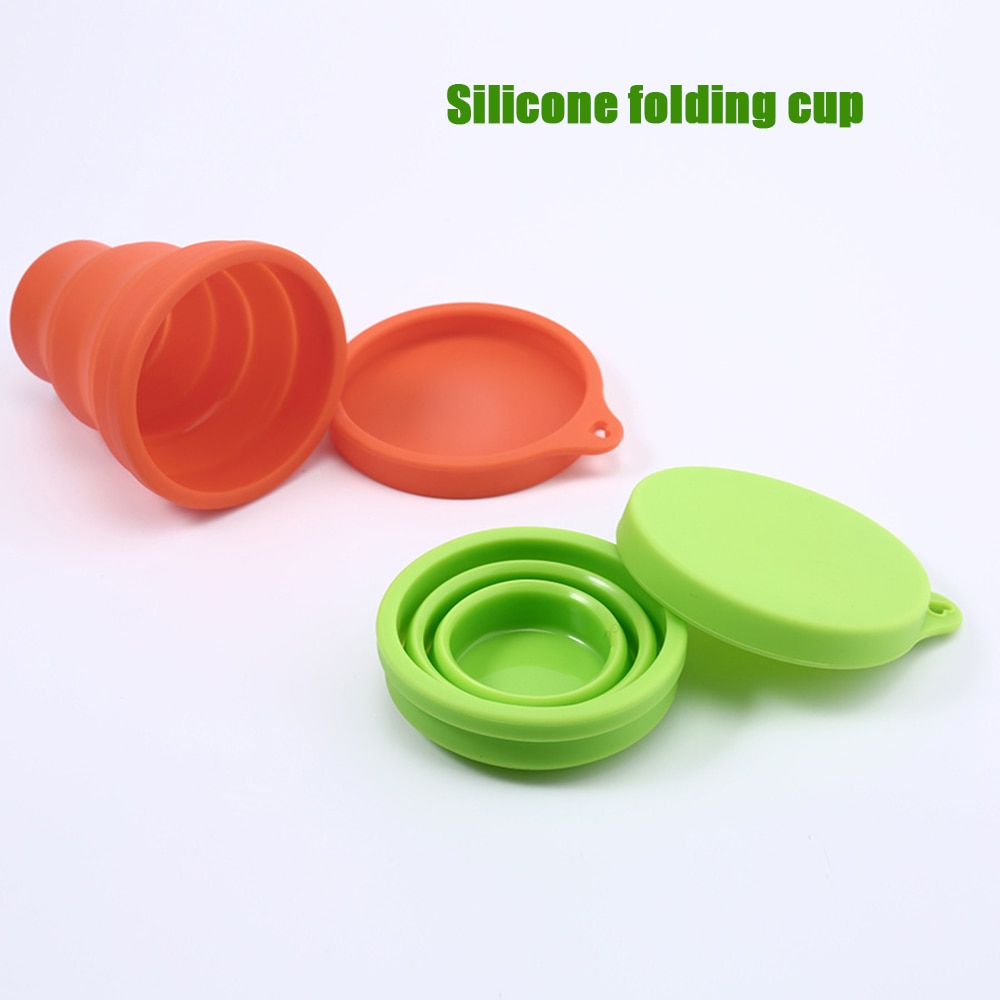 Mini Siliconen Opvouwbare Beker Met Haak Reizen Draagbare Intrekbare Cup Compressie Silicon Buitensporten Cup