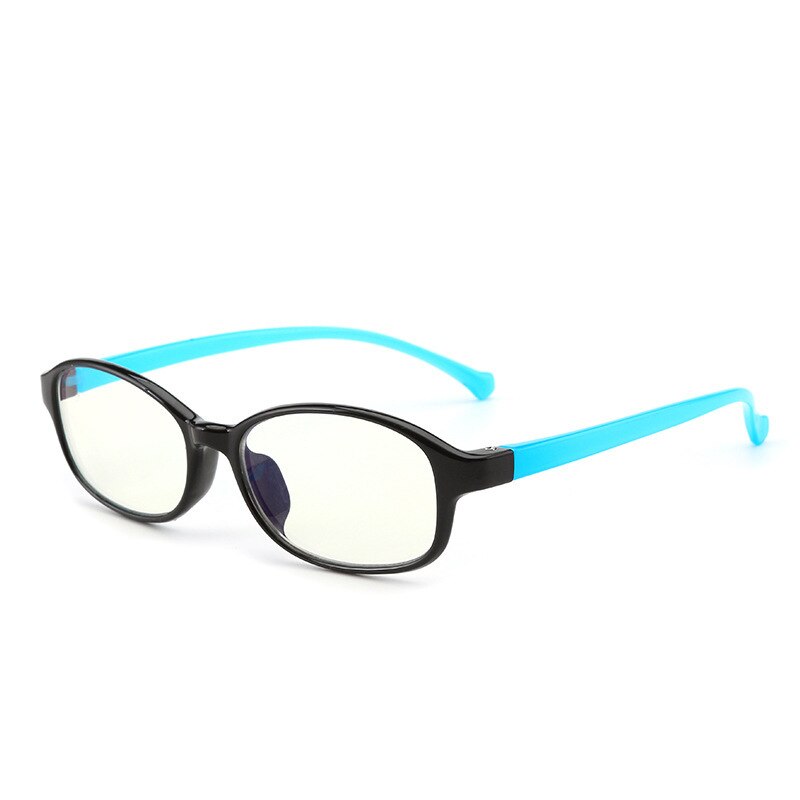 Seemfly vintage briller børn anti blå lys dreng piger børn briller klar linse computer beskyttelsesbriller fleksibel optisk brille: Sortblå