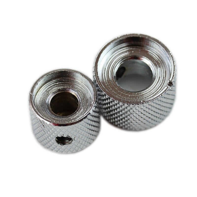 Tapa de potenciómetro de cúpula de Metal de doble perilla concéntrica para guitarra eléctrica tono bajo volumen