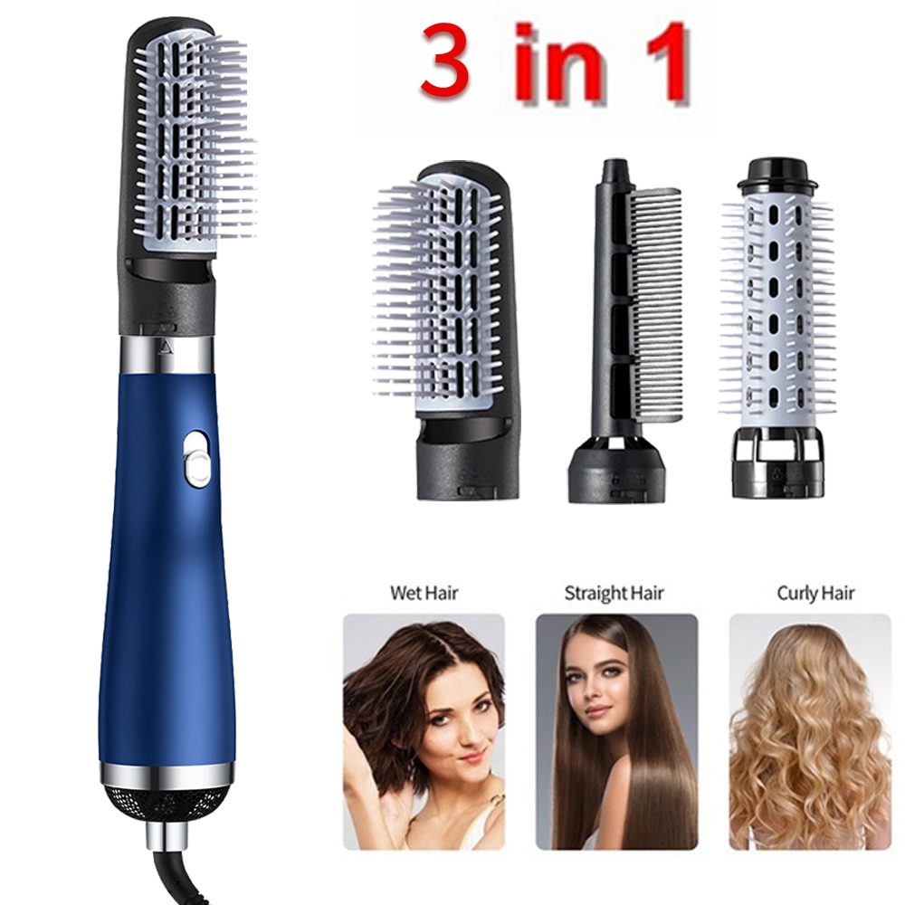 3 In1 Elektrische Föhn Föhn Kam Rotating Air Borstel Haar Straightner Styling Tool Hair Curler Hair Styler kam