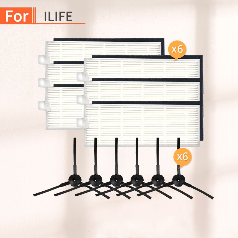 Robot Vacuum Cleaner Hepa Filter Side Brush Mop Cloth Set Spare Parts for Chuwi ilife A6 A4 A4s Accessories: 05