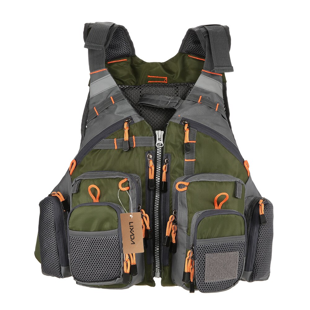 ​Lixada Outdoor Fishing Vest Pack Multi Pocket Breathable Mesh Drifting Fishing Vest Waistcoat Jacket Coat Unpadded Green: Default Title