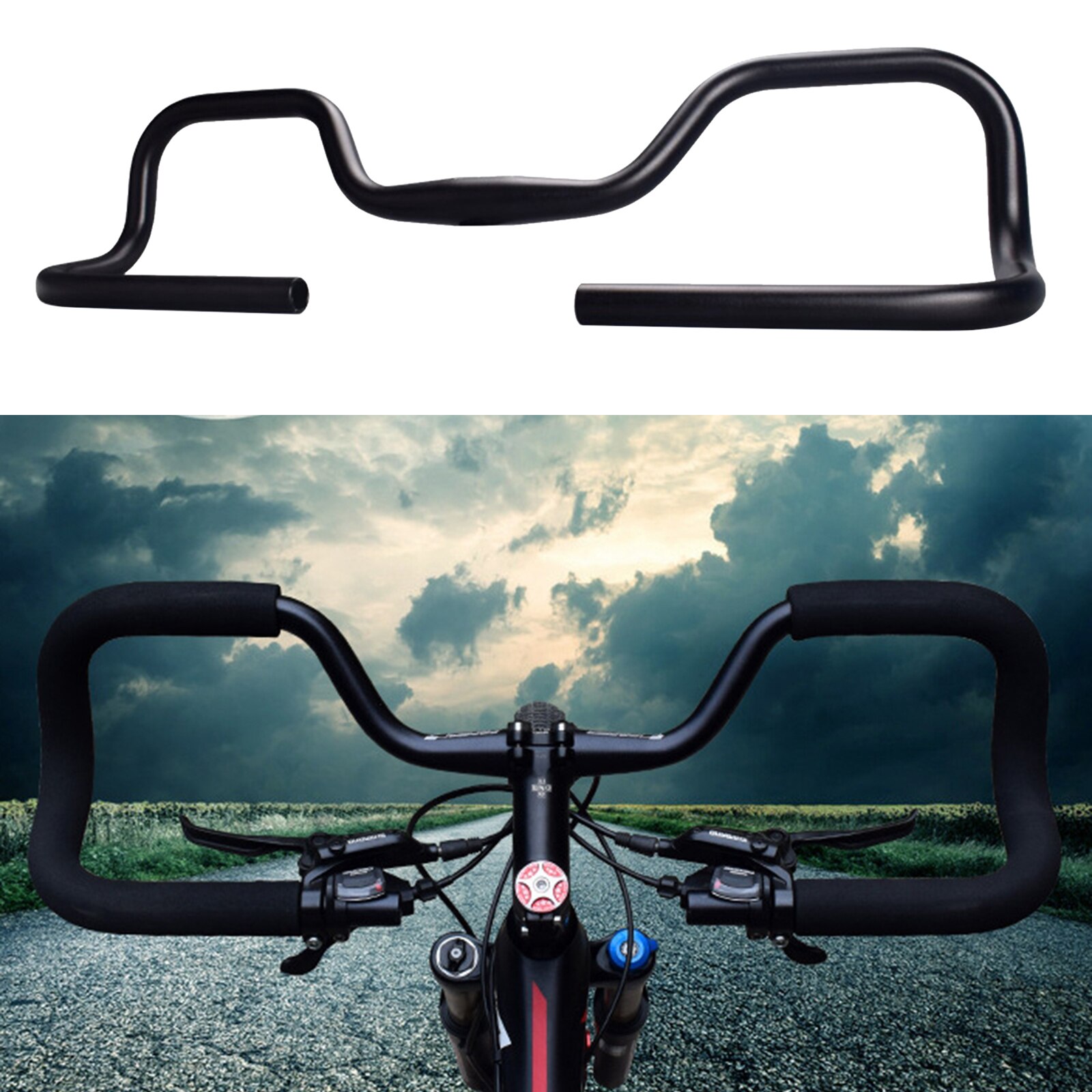 Mtb Fiets Vlinder Fietsstuur 31.8Mm Aluminium, Vervangen Accessoires Zwart: Handlebar