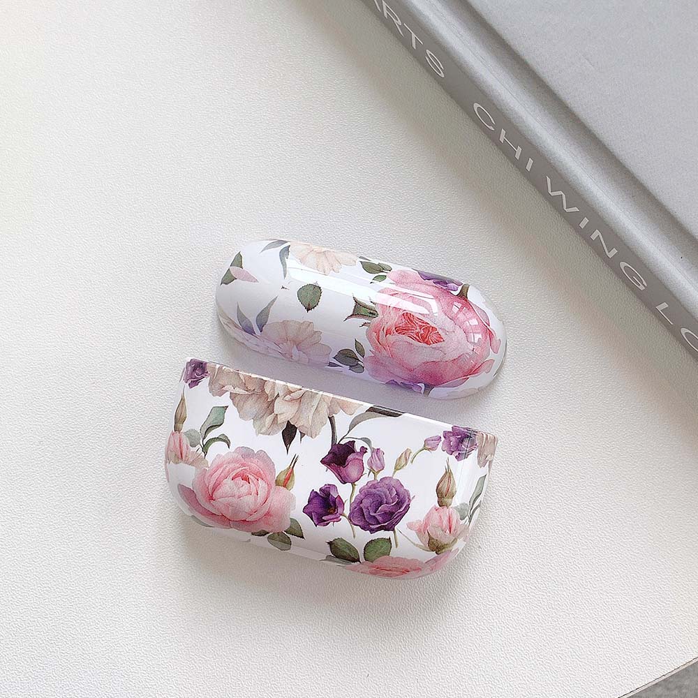 Kukkia kuuloke kotelo airpods 2 pro tapauksissa söpö värikäs vuosikerta kova pc sileä suojakotelo airpod 2 3 ilma palot tapaus: A airpods pro: lle