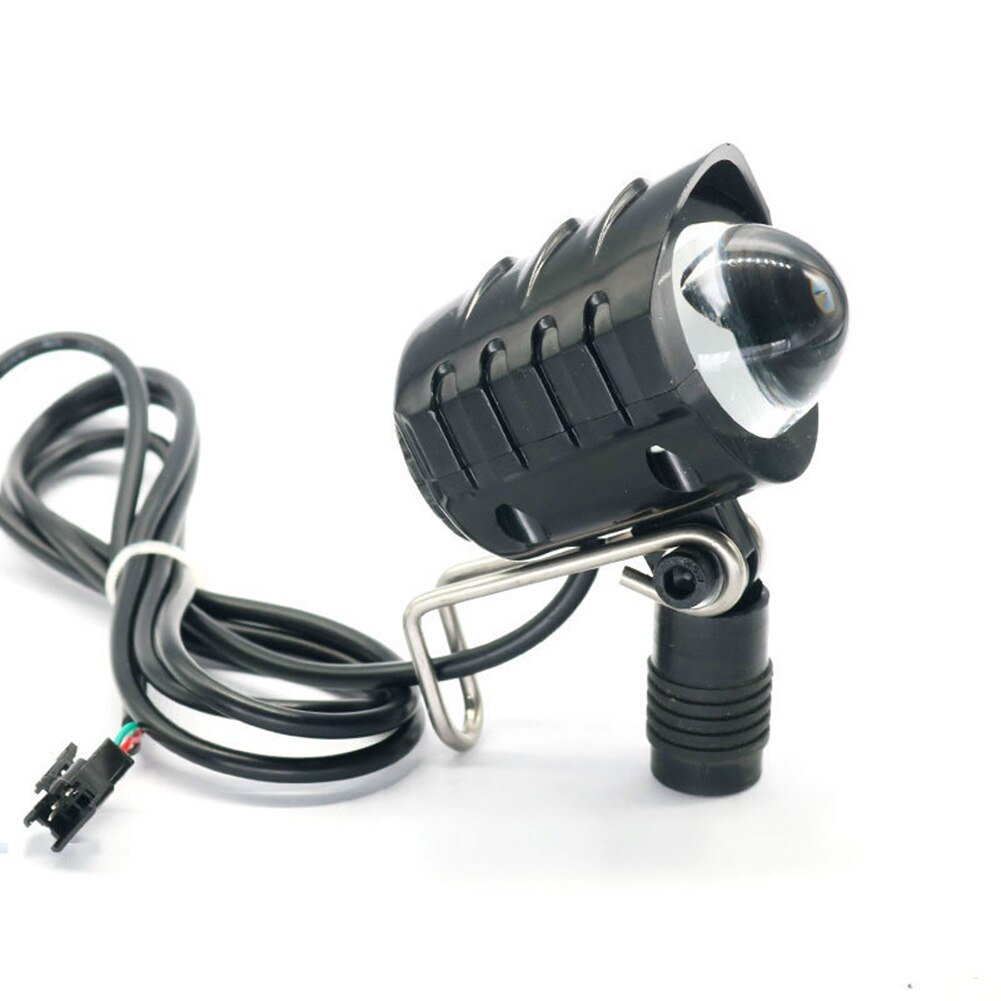 36-60V High Brightness LED Front Fork Light Ebike Headlight Spotlight W/ Horn Stainless Steel Bracket Bicycle Parts