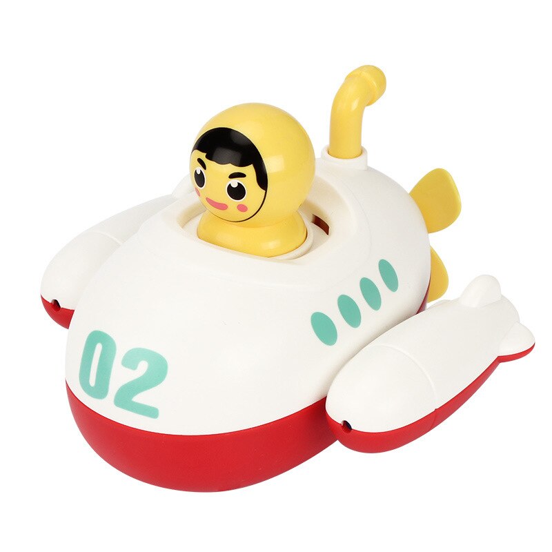 Baby Bathroom Clockwork Toy Winding Chain Floating Submarine Playing In Water Children's Bath Water Spray Toy summer Beach Swim: 03