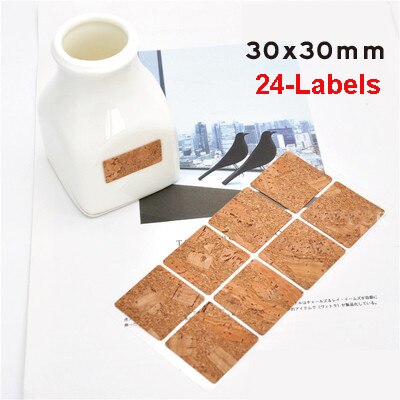 24/48 stuks handgemaakte houten etiketten, stickers, verpakkingsetiketten, afsluitlabels, keukenpotten, bekers, decoratieve labels, planner, album, zelfklevende sticker: D