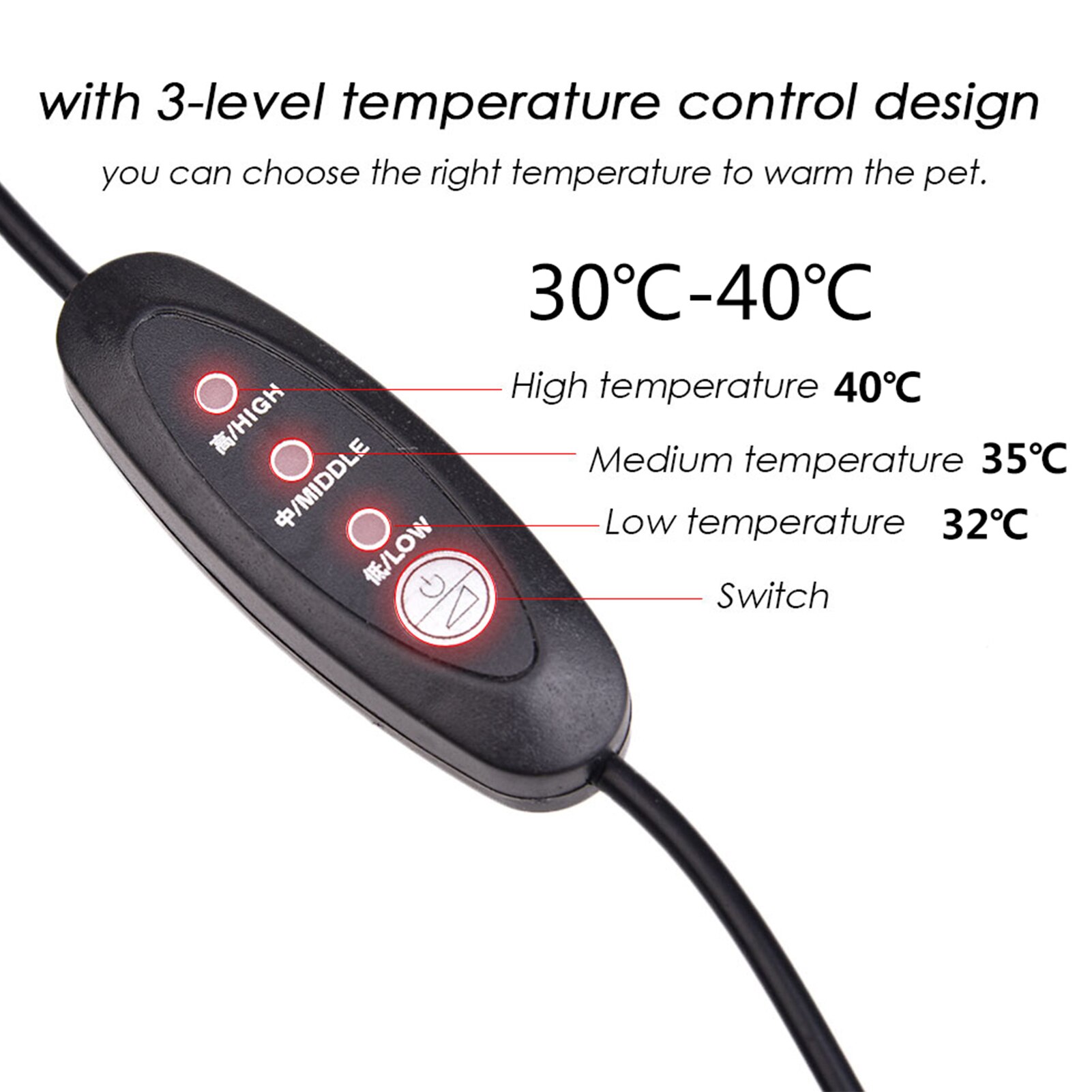 Reptile Heating Pad Temperature Control Pet Warmth Lizard Hamster Anti-Smashing Urine Scratching Care Blanket USB Carry Mat