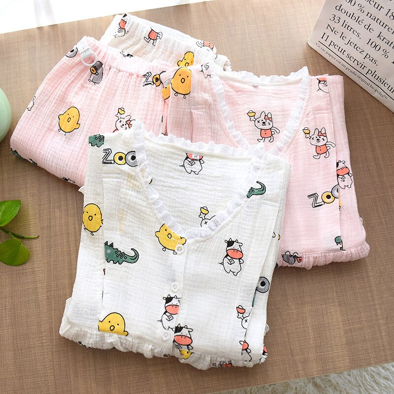 Top de lactancia de algodón, camisones para embarazadas, pijama de botones de maternidad de manga larga, Conjunto de pijama para embarazo