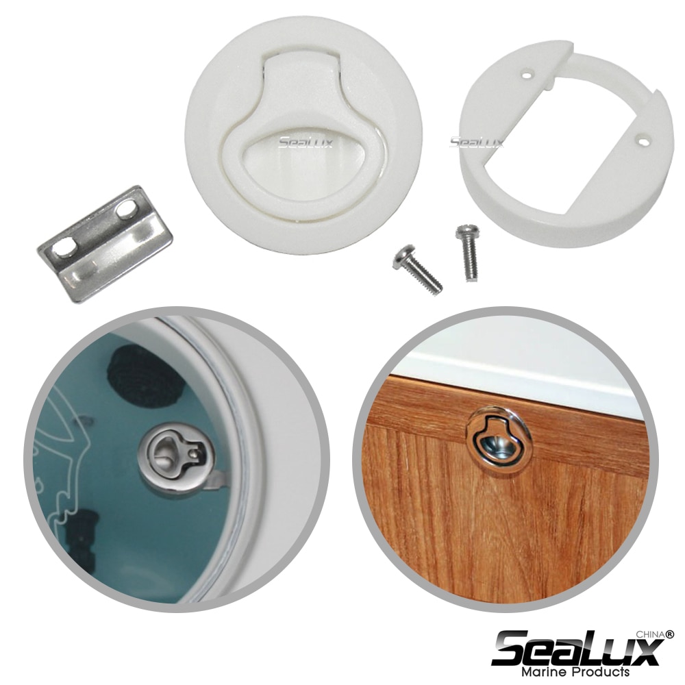 Sealux Round Flush Pull Slam Latch UV Stabilized Nylon for RV Boat Marine Deck Hatch Door Replacement