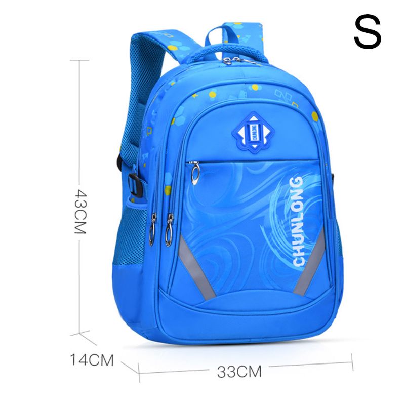 Draagbare Nylon Rugzak Schooltas Rugzak Bookbags Dagrugzak Reflecterende Band: Sky blue S