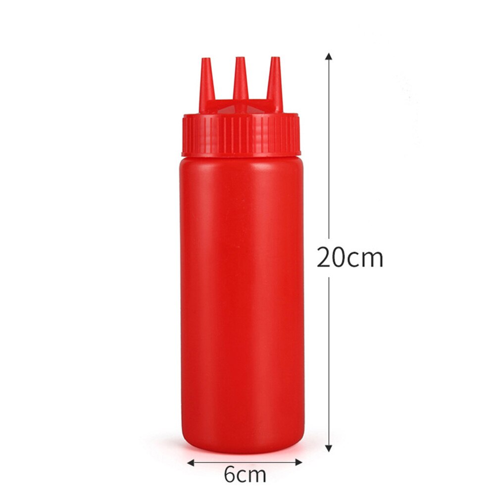 4pcs Jam Squeeze Bottles 3-hole Tomato Sauce Dispensers Kitchen Gadget for Salad Dressing Mustard (White, 12oz, 360ml)