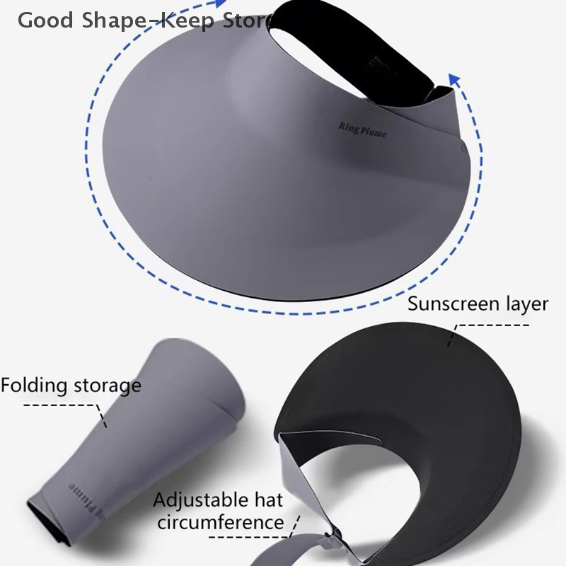 Sommer foldbar sømløs bred skyggehat med skygge, hurtigttørrende anti-uv solbeskyttelseshat, nylonhat, ikke-mærkende solkasket til kvinder