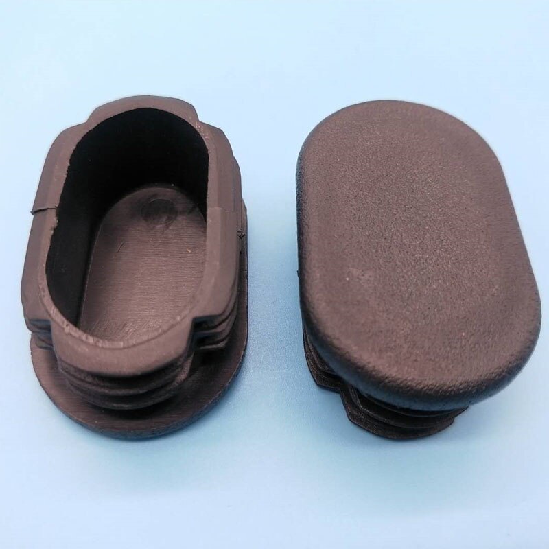 80PCS Schwarz Oval Kunststoff Stanzen End Kappe Rohr Stecker Einsätze Rohr Box Tisch Stuhl Möbel Noise Proctor Matte Abdeckungen zubehör
