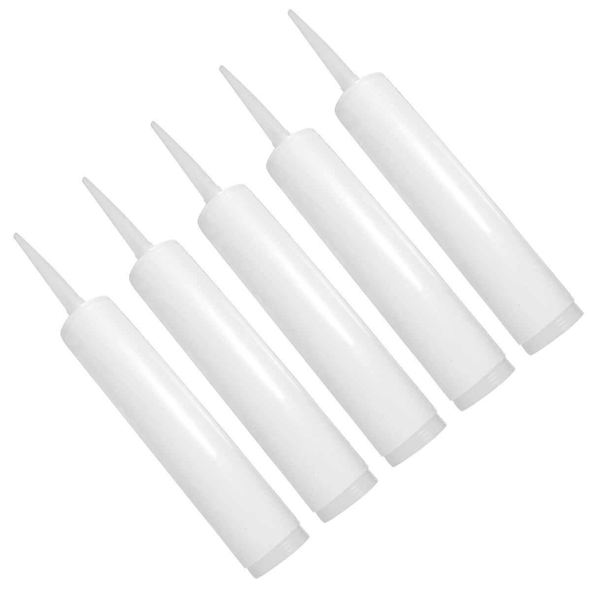 5 Pcs Empty Plastic Caulk Tubes Refillable Sealant Caulking Tube Home Supplies