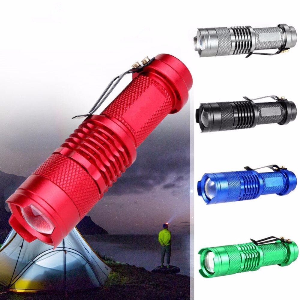 CASTNOO 5 kleuren Draagbare Licht LED Zaklamp ZOOM 7 W 2000LM Lanterna 3 Modes LED Zaklamp AA/14500 batterij zaklamp voor fiets