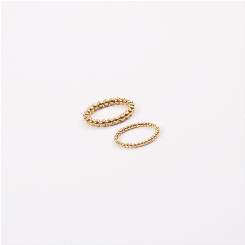 Mode Kleine/Grote Kralen Ringen Voor Vrouwen Titanium Staal Charme Gouden Kleur Chrismas Ringen Party Voor Meisjes