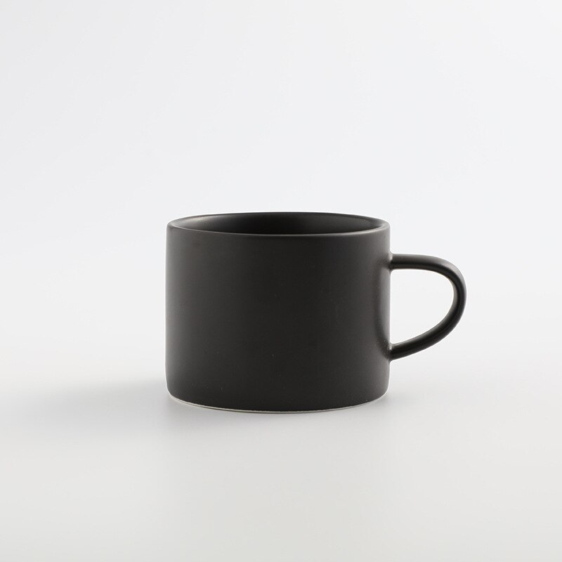 Taza para café con leche de Color sólido Simple, taza para leche con leche, vaso para beber, Simple, Taza de cerámica, 220ml: Black