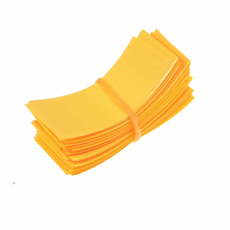 100 stück 18650 batterie verpackung PVC schrumpfen schläuche Vorgeschnittenen Vorgeschnittenen ZP: Gelb