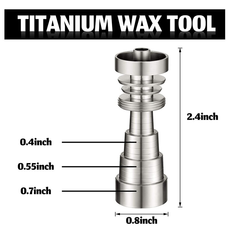 2 Stuks Titanium Wax Tool Rvs Cap Wax Tool Universele 6 In 1 Metalen Wax Tool Waterdicht Roestvrij Wax carving