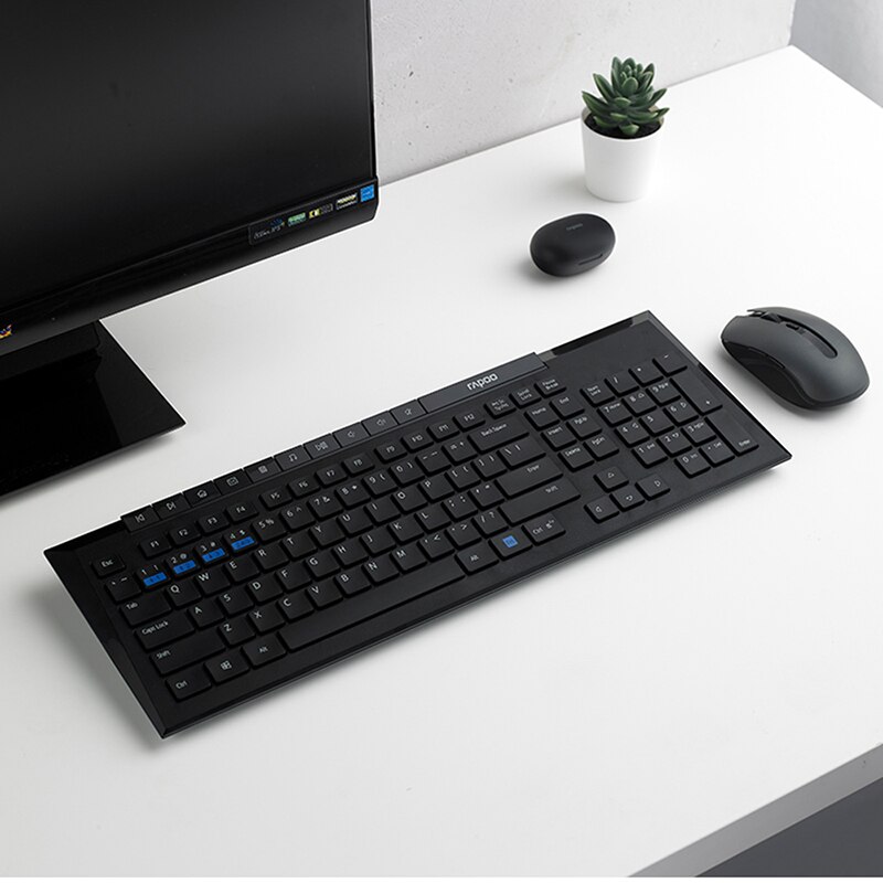 Originele Rapoo 8200M/8200G Multi-mode Stille Draadloze Toetsenbord &amp; Muis Bluetooth3.0/4.0 ,2.4G Draadloze, Schakelen Tussen 3 Apparaten