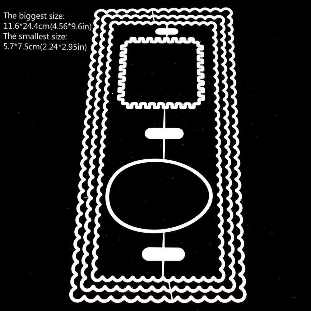 Kscraft sisäkkäiset kapeat kapeat kehykset metallinleikkaustyökalut stensiilit itse tekemiseen scrapbooking koriste kohokuviointi tee itse paperikortit: Kuvio 2