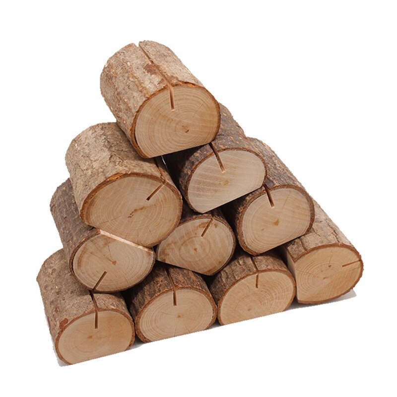 Soporte de madera rústica para tarjetas, soporte para mesa, tarjetas con nombre, Clip para fotos, para boda, , signo, tarjetas de comida, etiqueta
