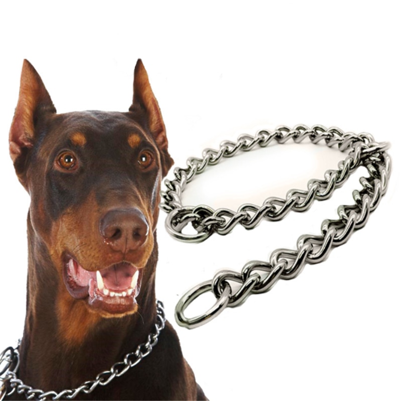 4 størrelse justerbart metal rustfrit stål slangekæde hundehalsbånd træning viser navneskilt krave sikkerhedskontrol til lille stor hund #127