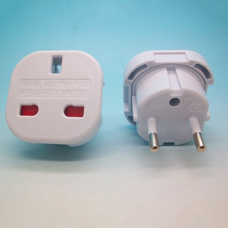2 Pin Wall Plug Electrical Socket UK TO EU EUROPE EUROPEAN Universal Travel Charger Adapter Plug Converter 10A/16A 240V