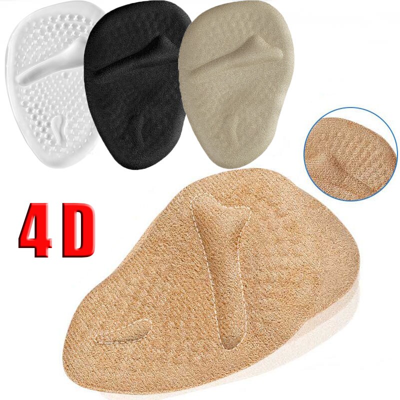 4D Anti-slip Silicone Gel Inserts for Plantar Fascitis Half Insoles for Shoes Women Forefoot Anti-Pain Insert Foot High Heels
